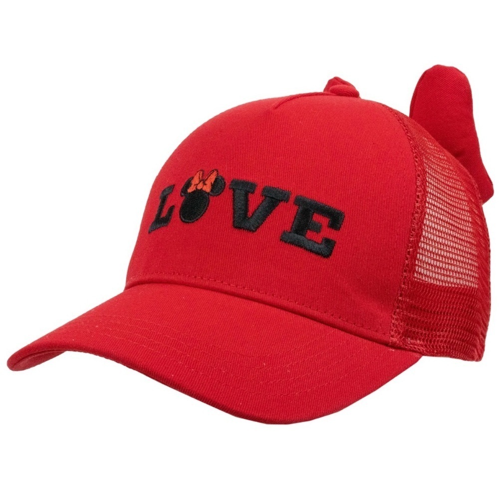 Minnie Mouse Girls Baseball Cap with Bow, Red, One Size Fits Most
